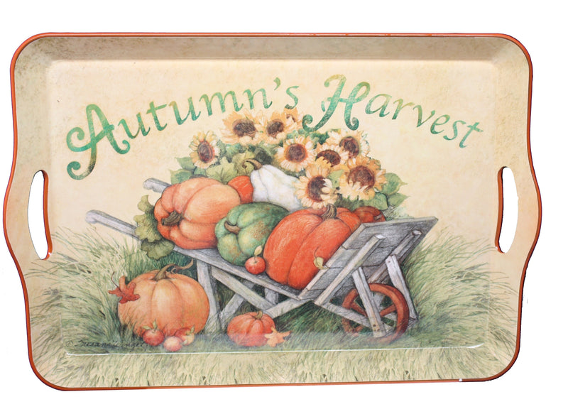 17.3-Inch Long Harvest Design Tray - - The Country Christmas Loft