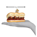 Meatball Sandwich  Glass Ornament