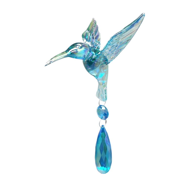 Acrylic Iridescent Hummingbird Ornament -
