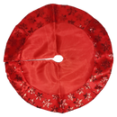 Tabletop Tree Skirts With Sequined Snowflake Border - Red