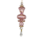 Floral Etched Glass Ruffle Glass Ball - Pink