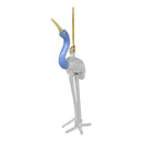Clear and Blue Heron Ornament with Asfour Crystal Eyes
