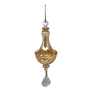 Blown Glass Twisted Chandelier Ornament with Crystal Dangle - Yellow