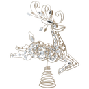Crystal & Wire Reindeer Treetopper - 13 Inch - Christmas >> Tree Toppers - by Roman