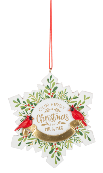 Snowflake Ornament - Our First Christmas as Mr. And Mrs.