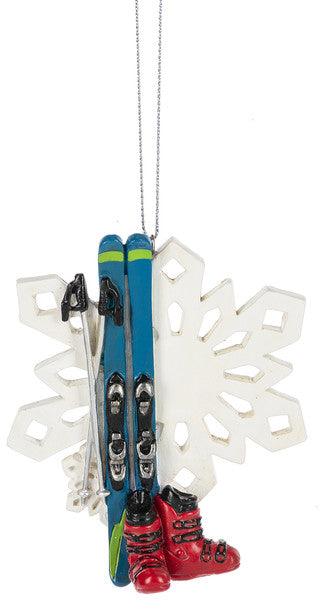 Skiing Equipment Snowflake Ornament - The Country Christmas Loft