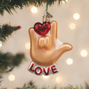 Love Sign Language Ornament - Christmas >> Ornaments >> Glass - by Old World Christmas - view 5