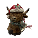 Cheerful Charlie Highland Cow Christmas Ornament
