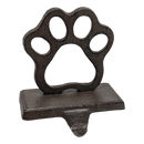 Cast Iron Paw Print Stocking Holder - Charcoal