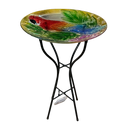 Parrot  Fused Glass Bird Bath - Home & Living >> Garden - by Gerson