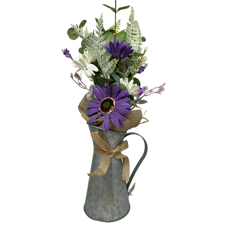 Daisy Flower in Metal Watering Can - 18" -