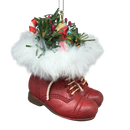 Filled Boots With Joy Ornament  - Red