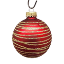 Krebs Value Glass Ornament 4 pack - Red and Green Swirl