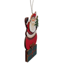 Father Christmas & His Evergreen Gift: Hand-Painted Plywood Ornament
