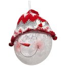 Glass "Lightable" Snowman Ornament - Jolly Snow Hat - Christmas >> Ornaments >> Snowmen - by Stony Creek