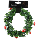 Whimsical Holly Garland - Mushroom Accents