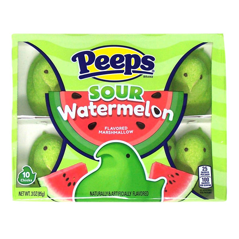 Sour Watermelon Peeps  Marshmallow Chicks - 10 Count