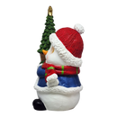 Cheerful Snowman with Moving Eyes and Christmas Tree