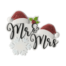 Mr & Mrs with Santa Caps Couples Ornament