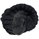 Knit Hat With Three Interchangeable Poms - Black
