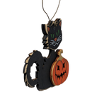The Mischievous Black Cat Wooden Ornament