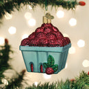 Carton Of Raspberries Glass Ornament