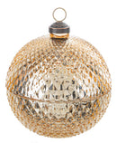 Faceted Glass Ornament Trinket Box with Place Card Holder - Gold