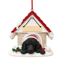 Ceramic Doghouse Ornament - Poodle - Black - Animals - by E&S Pets