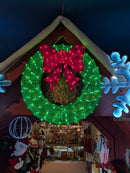 36" LED Lighted Wreath (Green & Red)