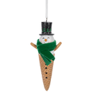 Snowman Waffle Cone Ornament -