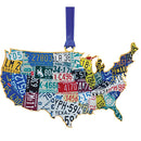 USA License Plate Map Ornament