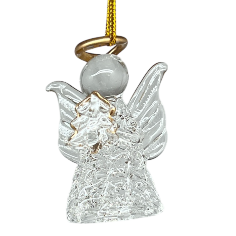 Spun Glass Angel Ornaments with Tree