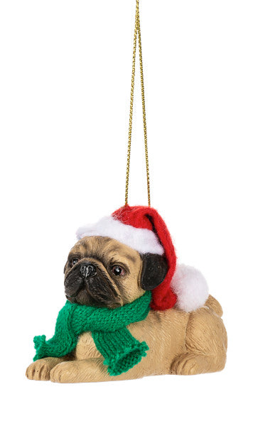 Santa Paws - Dog Ornament - Pug