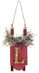 Monogram Sled Ornament -