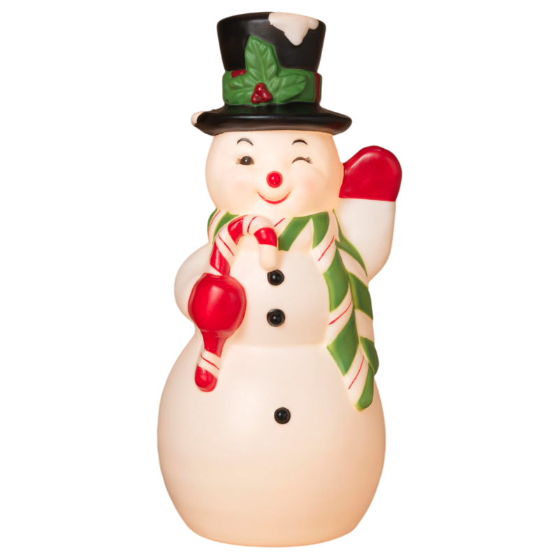 Lighted Blow Mold Snowman - 2 Feet Tall