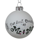 Christmas Keepsake Glass Ornament - First Christmas as Mr and Mrs