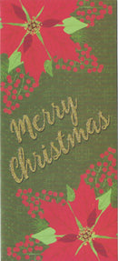 Christmas Money Card Holder - Wreath/Poinsettia - The Country Christmas Loft