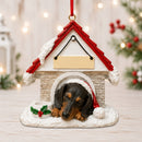 Ceramic Doghouse Ornament - Dachshund- Black - Animals - by E&S Pets - view 2