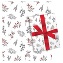 Christmas Botanical Wrap (White and Red) - 80 Sq. Feet