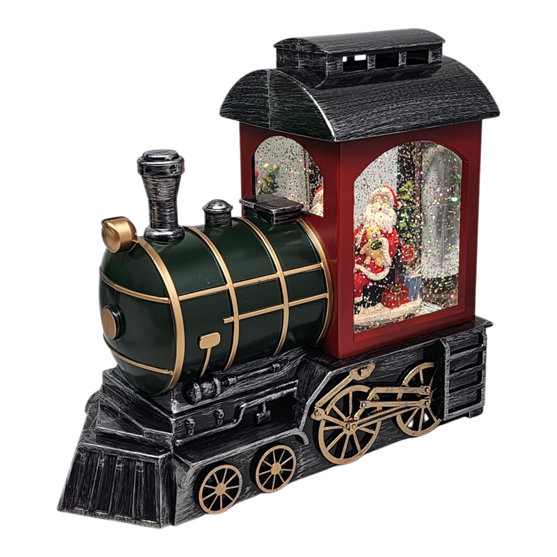 Santa's Whimsical Train Water Globe - Enchanting Holiday Decoration