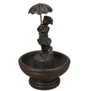 29-Inch Tall Girl Holding Umbrella Water Fountain