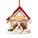 Ceramic Doghouse Ornament - Shih Tzu Tan - Animals - by E&S Pets