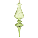 10" Green Transparent Teardrop Finial Ornament
