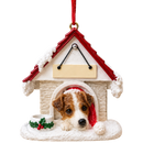 Ceramic Doghouse Ornament - Jack Russell