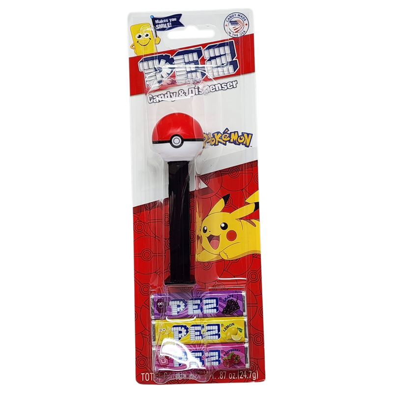 Pez Pokemon Dispenser with 3 Candy Rolls - Pokeball