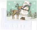 Santa's Cozy Winter Companion Country Christmas Card