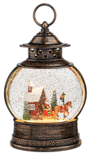 Swirling Lighted Glitterdome - Santa Winter Scene