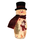 Lighted Glass Vase - Delightful Snowman  -9 Inches tall
