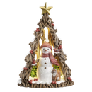 Lighted Tree  And Red Snowman With Fox Cutout - Christmas >> Decor - by Roman