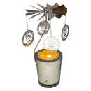 Starry Sky Rotating Candle Holder - Silver with Santa Dangles
